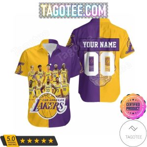 Nba Los Angeles Lakers Custom Name Number Golden Purple Legend Western Conference Trendy Hawaiian Shirt KLA Shirt