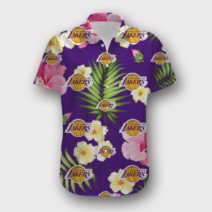 Nba Los Angeles Lakers Tropical Flowers Trendy Hawaiian Shirt KLA Shirt