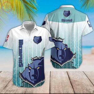 Nba Memphis Grizzlies Blue Gradient Scratch Trendy Hawaiian Shirt KLA Shirt
