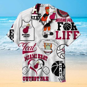 Nba Miami Heat White For Life Trendy Hawaiian Shirt KLA Shirt