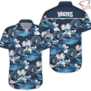 NBA Minnesota Timberwolves White Blue Hawaiian Shirt