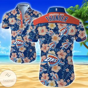 Nba Oklahoma City Thunder Tropical Hibiscus Flowers Trendy Hawaiian Shirt KLA Shirt
