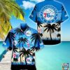 NBA Philadelphia 76Ers Blue Palm Trees Hawaiian Shirt