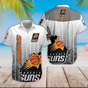 Nba Phoenix Suns Gray Black Scratch Trendy Hawaiian Shirt KLA Shirt