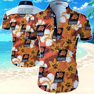 Nba Phoenix Suns Yellow Orange Hibiscus Flowers Trendy Hawaiian Shirt KLA Shirt