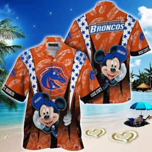 Ncaa Boise State Broncos Mickey Mouse Orange Trendy Hawaiian Shirt KLA Shirt
