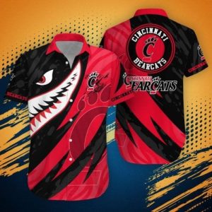 Ncaa Cincinnati Bearcats Black Shark Red Trendy Hawaiian Shirt KLA Shirt