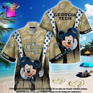 NCAA Georgia Tech Yellow Jackets Mickey Mouse Hawaiian Shirt