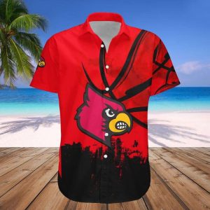 NCAA Louisville Cardinals Custom Text Number Red Black Hawaiian Shirt V4 KLA Shirt