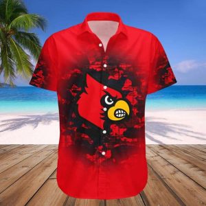 NCAA Louisville Cardinals Custom Text Number Red Black Hawaiian Shirt V5 KLA Shirt