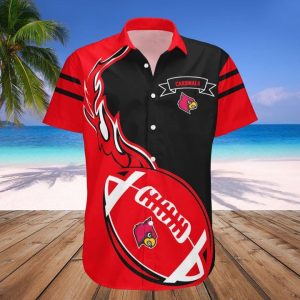NCAA Louisville Cardinals Red Black New Design Hawaiian Shirt