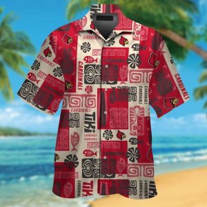 NCAA Louisville Cardinals Red Gold Hawaiian Shirt