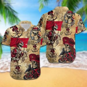 Ncaa Louisville Cardinals Red Skull Gold Trendy Hawaiian Shirt KLA Shirt