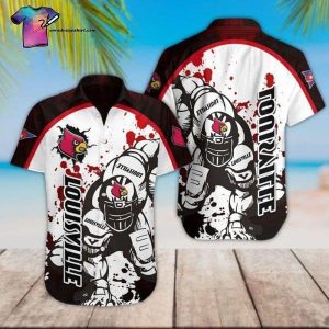 NCAA Louisville Cardinals White Red Hawaiian Shirt