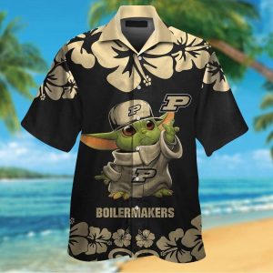 Ncaa Purdue Boilermakers Baby Yoda Gold Black Trendy Hawaiian Shirt KLA Shirt