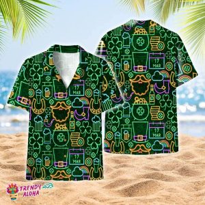 Neon Light Black St Patricks Day KLA Hawaiian Shirts, KLA Hawaiian Shirts
