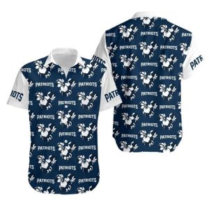 New England Patriots Mickey and Flowers Hawaiian Shirt and Shorts: Summer Collection