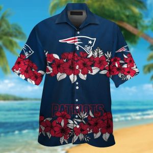 New England Patriots Short Sleeve Button Up Tropical Hawaiian Shirt VER014