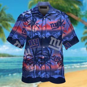 New York Giants Short Sleeve Button Up Tropical Hawaiian Shirt VER024