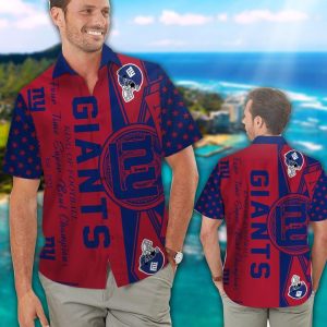 New York Giants Short Sleeve Button Up Tropical Hawaiian Shirt VER025