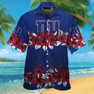 New York Giants Short Sleeve Button Up Tropical Hawaiian Shirt VER028