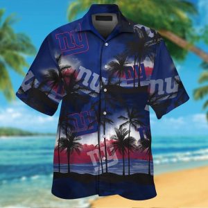 New York Giants Short Sleeve Button Up Tropical Hawaiian Shirt VER08