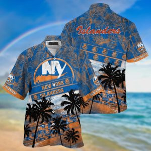 New York Islanders NHL Palm Tree Pattern Hawaii Shirt For Sports Fans Unisex Sport Hawaii Shirt