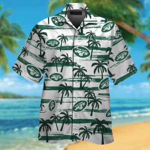 New York Jets Short Sleeve Button Up Tropical Hawaiian Shirt VER02