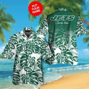 New York Jets Short Sleeve Button Up Tropical Hawaiian Shirt VER020