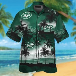 New York Jets Short Sleeve Button Up Tropical Hawaiian Shirt VER09