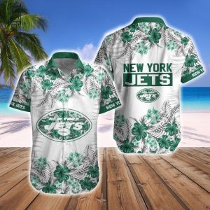 New York Jets Tropical Style Hawaiian Shirt Short Combo Set