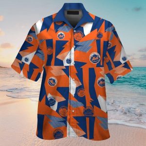 New York Mets Short Sleeve Button Up Tropical Hawaiian Shirt VER07