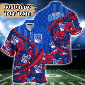 New York Rangers NHL Us Flag Hawaiian Shirt Custom Summer KLA Shirt