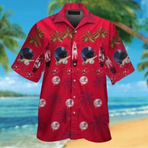 New York Yankees Short Sleeve Button Up Tropical Hawaiian Shirt VER02