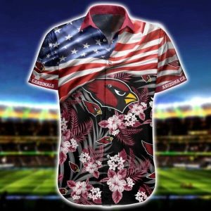 Nfl Arizona Cardinals America Flag Flower Trendy Hawaiian Shirt KLA Shirt