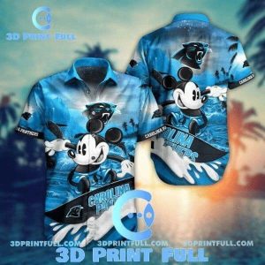 NFL Carolina Panthers Mickey Mouse Blue New Design Hawaiian Shirt