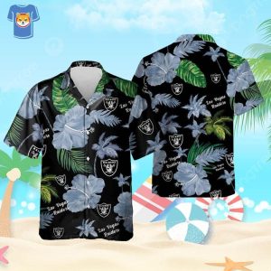 NFL Las Vegas Raiders Hawaiian Shirt Hibiscus Flower