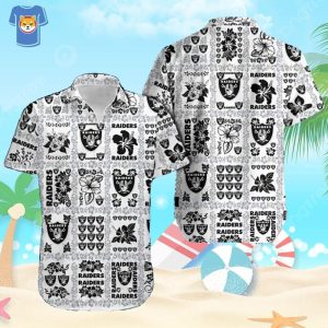 NFL Las Vegas Raiders Hawaiian Shirt Hibiscus Pattern Beach Gift For Him
