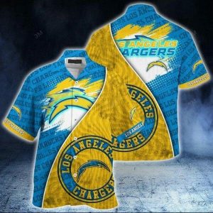 NFL Los Angeles Chargers Blue Gold Hawaiian Shirt
