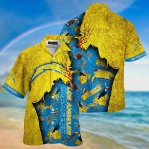 NFL Los Angeles Chargers Blue Gold Hawaiian Shirt V3 KLA Shirt