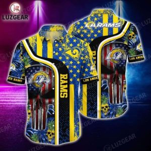 Nfl Los Angeles Rams Graphic Tropical Punisher Skull Trendy Hawaiian Shirt KLA Shirt