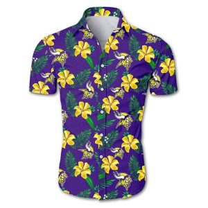 NFL Minnesota Vikings Tropical Flower Summer Hawaiian Shirt