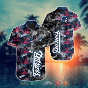 NFL New England Patriots Coconut Beach Black Hawaiian Shirt