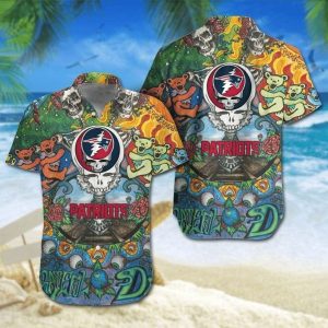 NFL New England Patriots Skull In Forest Hawaiian Shirt