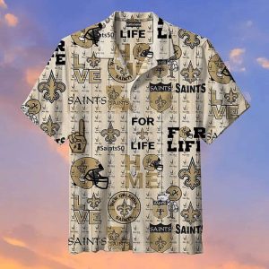 NFL New Orleans Saints Golden Icon Logo Hawaiian Shirt