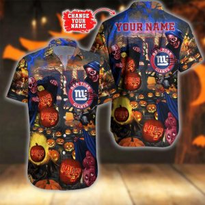 NFL New York Giants Custom Name Halloween Hawaiian Shirt