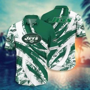 NFL New York Jets Green White Hawaiian Shirt