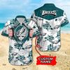 NFL Philadelphia Eagles Custom Name Flower Skull Hawaiian Shirt