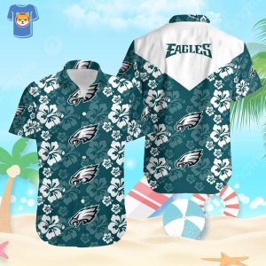 NFL Philadelphia Eagles Hawaiian Shirt Hibiscus Pattern Football Gift For Men
