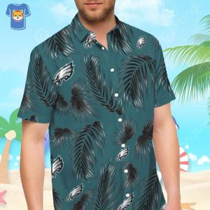NFL Philadelphia Eagles Hawaiian Shirt Palm Leaf Pattern All Over Print